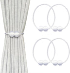 Melaluxe 4 Pack Magnetic Curtain Tiebacks, Decorative Curtain Holdbacks by Melaluxe