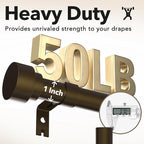 Extra Long Curtain Rods for Windows 32 to 170 Inch, 1 Inch Bronze Heavy Duty - Image 6