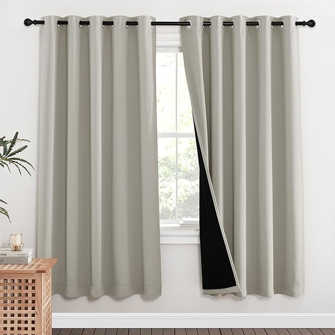 NICETOWN 100% Blackout Window Curtain Panels, Full Light Blocking Drapes by NICETOWN