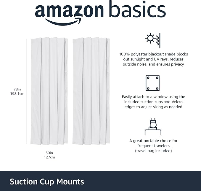 Amazon Basics Portable Blackout Curtain Shade - Image 2
