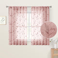 HOMEIDEAS Blush Pink Sheer Kitchen Curtains 52 x 45 Inch Length 2 Panels by HOMEIDEAS