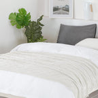 BOURINA Beige Throw Blanket 50x60 Inches Throw Textured Solid Soft Sofa Couch - Image 4