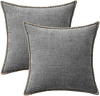 MIULEE Pack of 2 Couch Throw Pillow Covers 18x18 Inch Dark Gray Farmhouse - Image 6
