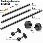 YaFex 2 Pack Heavy Duty Curtain Rods 32-60 Inch, 1 Inch Black Adjustable - Image 7
