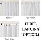 RYB HOME White Linen Curtains 90 inches Long, Semi Sheer Light Filtering Back - Image 2