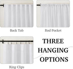 RYB HOME Living Room Curtains Linen Sheer, Light Filtering White Linen Curtains - Image 2