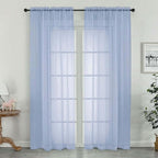OWENIE Sheer Curtains 72 Inches Long 2 Panels Set, Modern Light Filtering Sheer by OWENIE