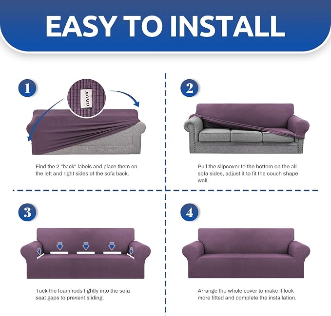 KEKUOU Stretch Loveseat Sofa Cover Slipcover, Couch Covers - Image 6