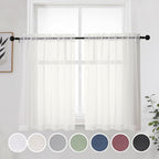 OWENIE Short Sheer Curtains 36 Inches 2 Panels Set by OWENIE
