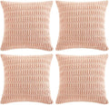 Fancy Homi 4 Packs Boho Pink Decorative Throw Pillow Covers 22x22 Inch by Fancy+Homi