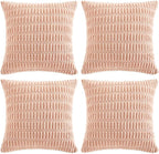 Fancy Homi 4 Packs Boho Pink Decorative Throw Pillow Covers 18x18 Inch by Fancy+Homi
