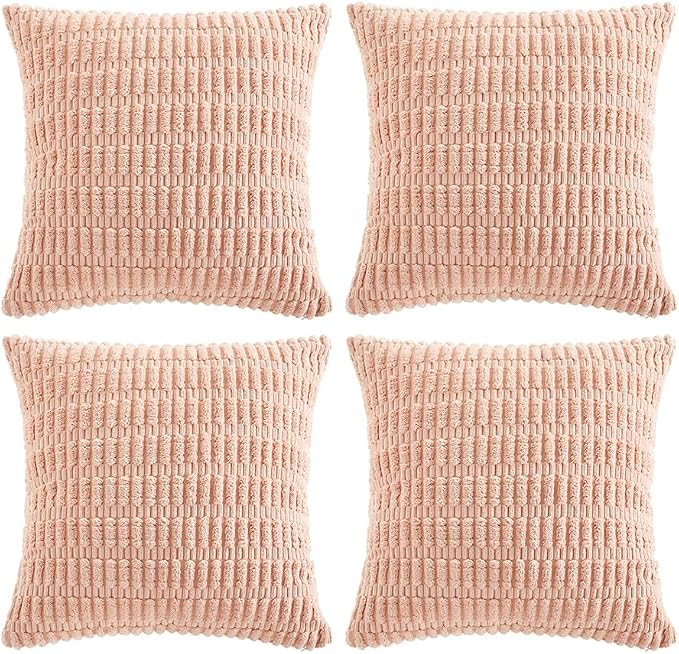 Fancy Homi 4 Packs Boho Pink Decorative Throw Pillow Covers 16x16 Inch by Fancy+Homi