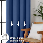 Simplebrand Ava Royal Blue Short Blackout Curtains - Image 7