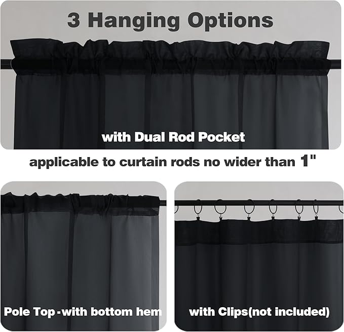 Chyhomenyc Black Sheer Valances - Image 5