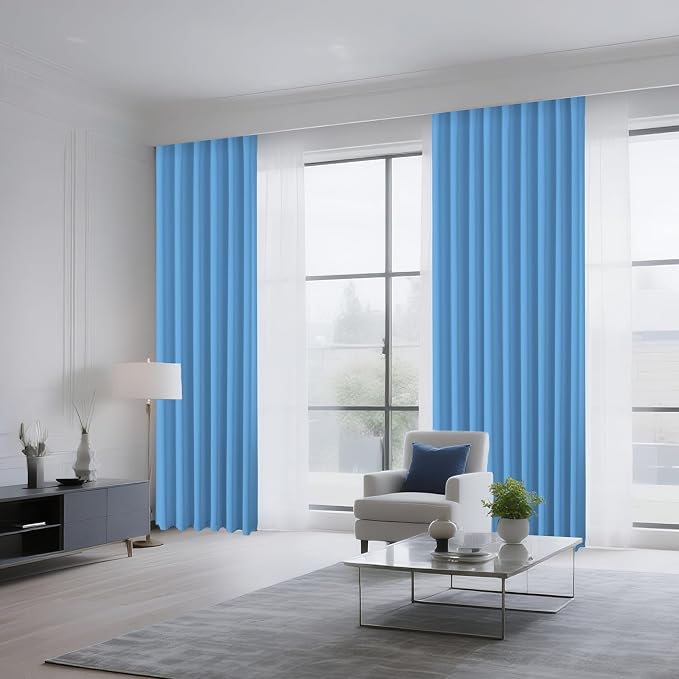 CUCRAF Light Blue Blackout Curtains Customize, Rod Pocket Room Darkening Curtain - Image 8