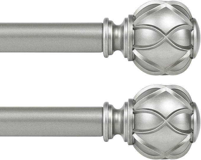 KAMANINA 1 Inch Curtain Rod Telescoping Single Drapery Rod 28 to 48 Inches by KAMANINA