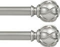 KAMANINA 1 Inch Curtain Rod Telescoping Single Drapery Rod 28 to 48 Inches by KAMANINA