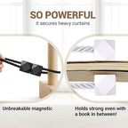 Hion Magnetic Curtain Tiebacks Black 2pcs, Curtain Tiebacks Buckles Holdbacks - Image 5