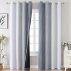Estelar Textiler Grey and Greyish White Ombre Blackout Curtains 90 Inches Long - Image 2