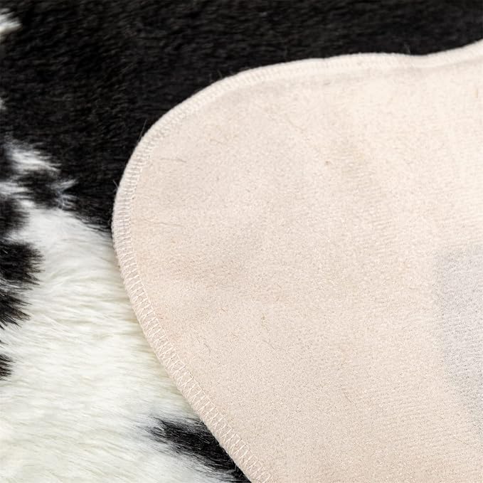 Faux Cowhide Rug Cow Print Area Rug Premium Faux Animal Skin Hide Rugs Tricolor - Image 5