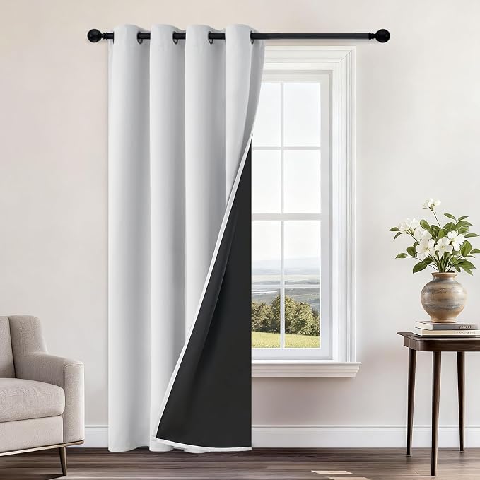 Yakamok 100% Blackout Curtains 84 Inches Long, 2 Thick Layers Heat and Full by Yakamok