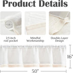 jinchan Linen Valance for Farmhouse Living Room Windows 16 Inch Slubbed Crossed - Image 6
