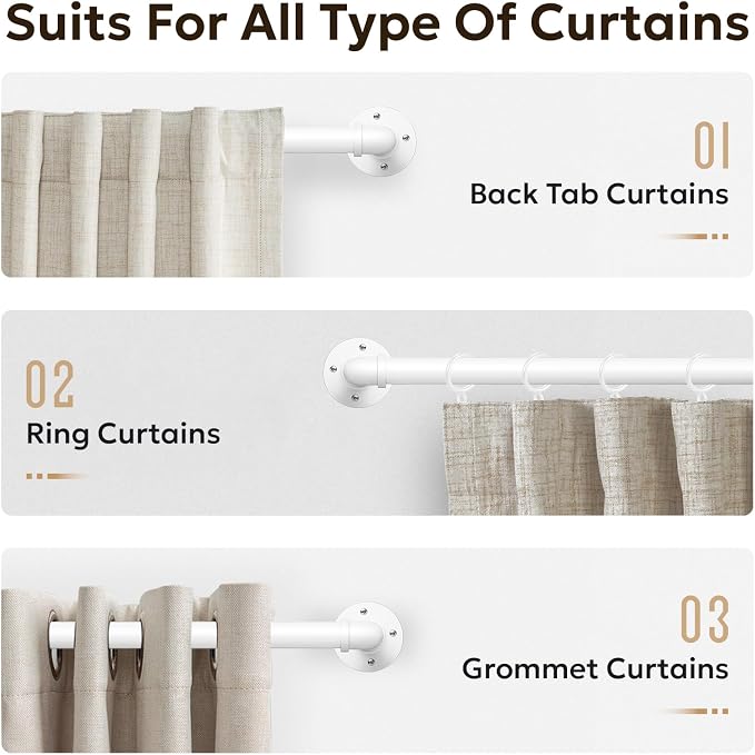 Zeerobee Curtain Rods for Windows 144 to 168, 1 Inch Industrial Wrap Around - Image 8