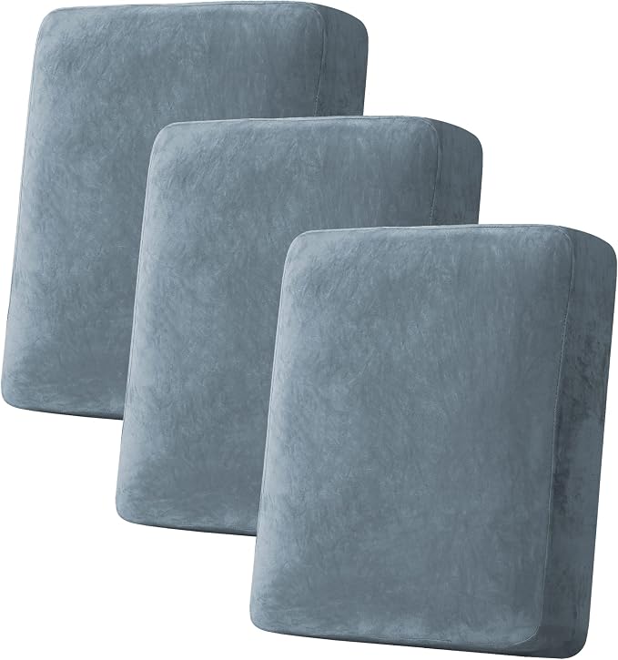 H.VERSAILTEX Velvet Stretch Couch Cushion Cover Plush Cushion Slipcover by HVERSAILTEX
