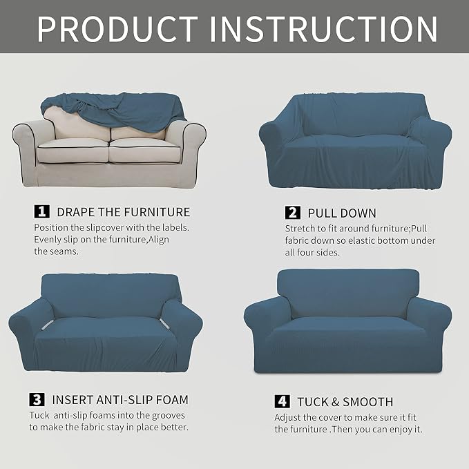 Easy-Going Stretch Sofa Slipcover 1-Piece Sofa Cover Furniture Protector Couch - Image 6