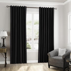 Guken Black 100% Blackout Curtains 96 Inch Length 2 Panels Set - Image 8