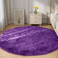 Goolela Purple Circle Rug 5ft Fluffy Round Fuzzy Furry Faux Fur Sheepskin Carpet by Goolela