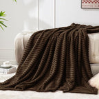 BEDELITE Fleece Blanket Twin Size – 3D Ribbed Jacquard Soft and Warm Decorative - Image 2