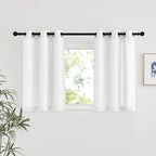 NICETOWN White Linen Kitchen Window Curtains Over Sink, Grommet Thick Linen by NICETOWN