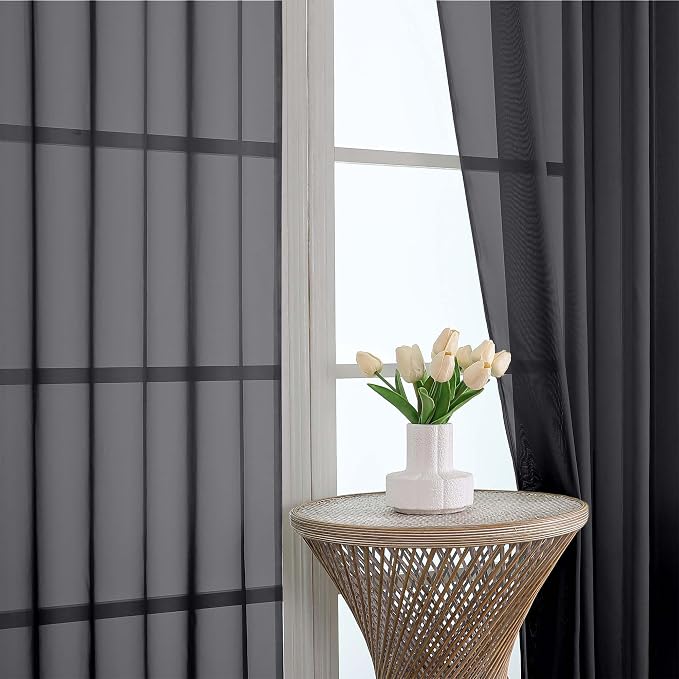 OWENIE Sheer Curtains, Rod Pocket Voile Fimly Sheer Drapes - Image 6