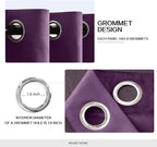 MIULEE Velvet Curtains Purple Elegant Grommet Thermal Insulated Soundproof Room - Image 2