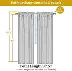 OWENIE Furman Ivory Sheer Curtains 96 inches Long - Image 7