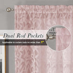 Lecloud Leia Blush Pink Sheer Curtains 45 Inch Length 2 Pcs, Rod Pockets - Image 5