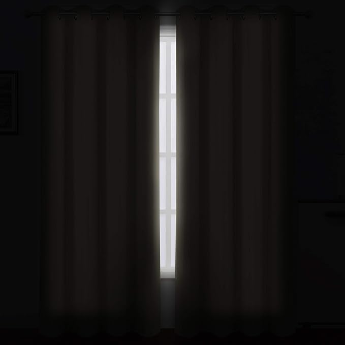 LEMOMO Beige Thermal Blackout Curtains/52 x 95 Inch/Set of 2 Panels Room - Image 3