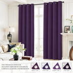 Yakamok Room Darkening 100% Blackout Curtains Grommet Window Treatments - Image 9