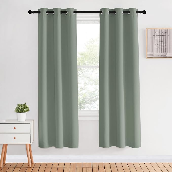 NICETOWN Bedroom Curtain Panels Blackout Draperies, 1 Pair, 34 by 70-inch by NICETOWN
