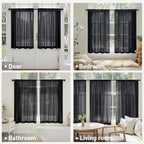 MIULEE Short Curtains 30 Inches Long, 4 Panels Set, Light Filtering Half Window - Image 5