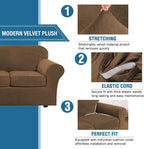 H.VERSAILTEX Rich Velvet Stretch 2 Piece Cover Chair Slipcover Sofa Cover - Image 3