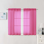 Chyhomenyc Sheer Curtains 54 Inch Long 2 Panels Set, Light Filtering Short Soft by Chyhomenyc