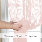 OWENIE Furman Sheer Curtains 45 Inch Length 2 Panels Set - Image 3
