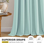 MIULEE Aqua Blackout Curtains for Bedroom Living Room 72 Inches Long 2 Panels - Image 5