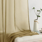 MIULEE 2 Panels Solid Color Sheer Window Curtains Elegant Window Voile - Image 4