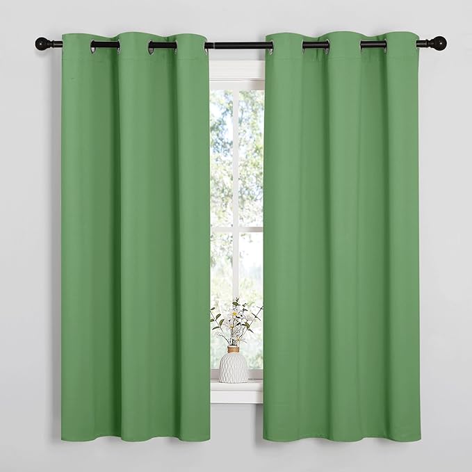 NICETOWN Froest Green Blackout Curtains 40 inches Length by NICETOWN