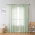 Lecloud Light Green Sheer Curtains 78 Inches Long 2 Panels, Modern Light by Lecloud