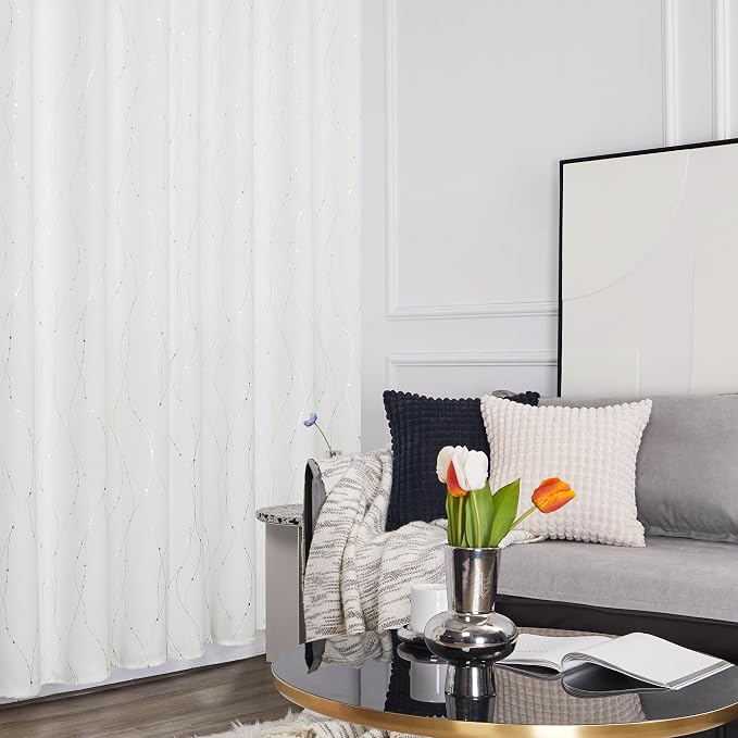 Deconovo White Curtains, Room Darkening Curtain, Thermal Insulated Soundproof - Image 4