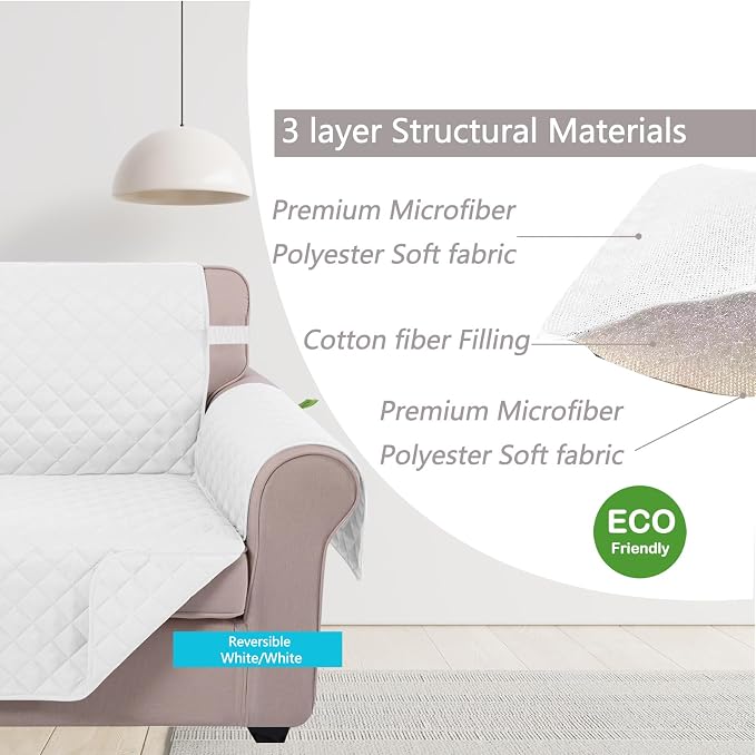 U-NICE HOME Recliner Chair Covers Reversible Quilted Water Repellent Pet - Image 5